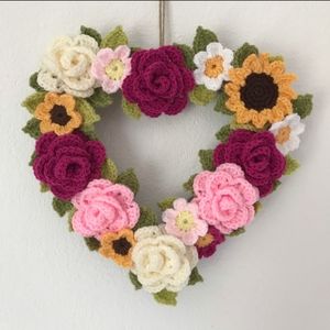 Crochet flowers wreaths, handmade flower wreaths